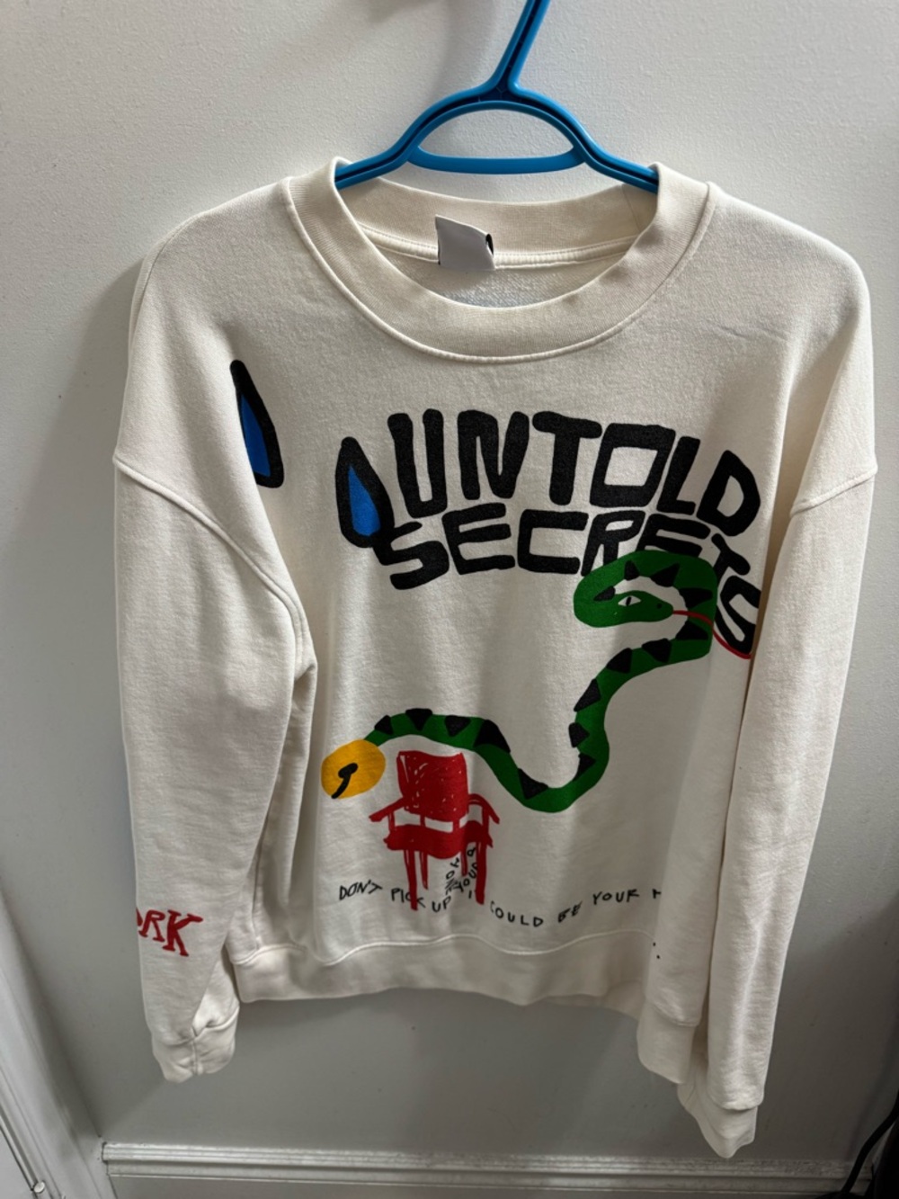 Zara Untold Secrets Graphic Sweatshirt - Cream with Green Snake